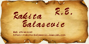 Rakita Balašević vizit kartica